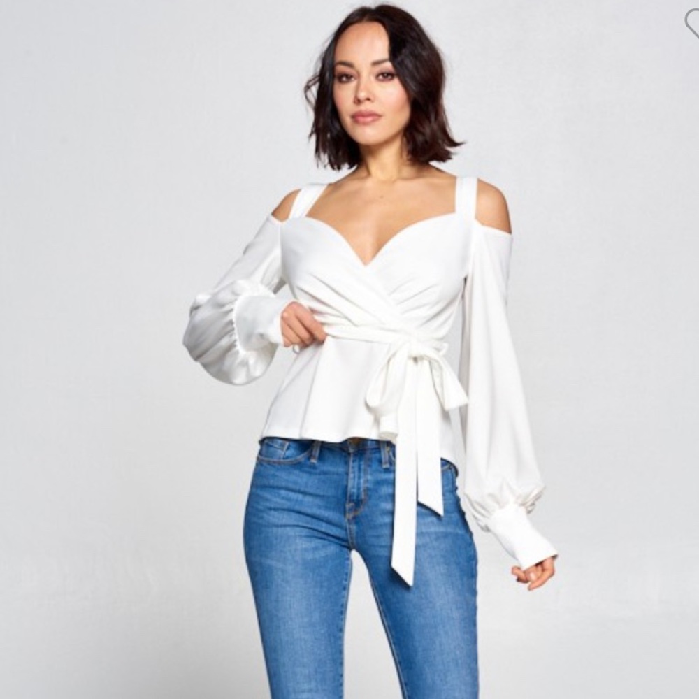 Sexy cold shoulder blouse